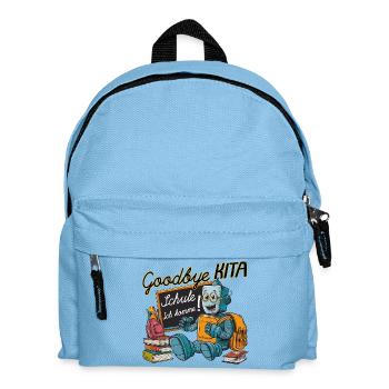 Einschulung Roboter erster Schultag - Kinder Rucksack - Hellblau - Vorne