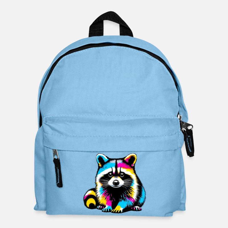Waschbär - Kinder Rucksack - Hellblau