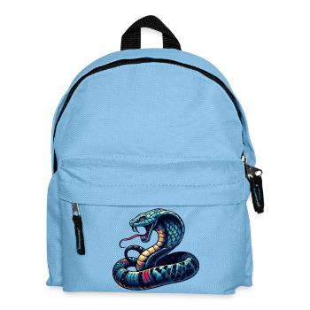 dynamic and colorful Cobra snake motif - Kids' Backpack - light blue - Front