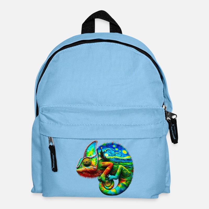 Van Gogh Chamäleon - Kinder Rucksack - Hellblau