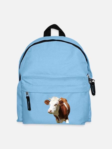 lustige Kuh Kuhkopf - Kinder Rucksack - Hellblau