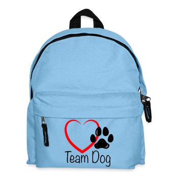 Team Dog Herz - Kinder Rucksack - Hellblau - Vorne