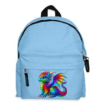 Drache - Kinder Rucksack - Hellblau - Vorne