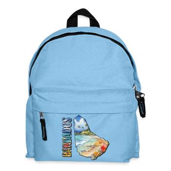 Watercolor Map Barbados - Kids' Backpack - light blue - Front