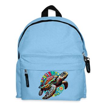 Schildkröte - Kinder Rucksack - Hellblau - Vorne