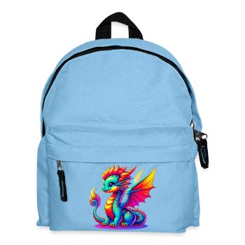 Drache - Kinder Rucksack - Hellblau - Vorne
