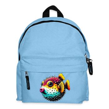Kugelfisch - Kinder Rucksack - Hellblau - Vorne