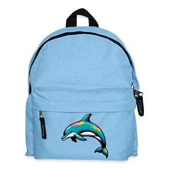 Delfin - Kinder Rucksack - Hellblau - Vorne