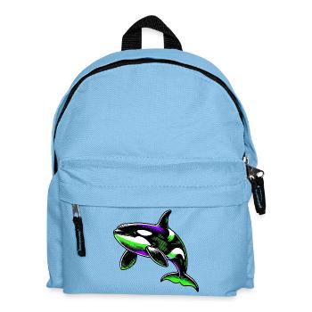 Killer whale - Kids' Backpack - light blue - Front