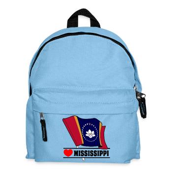 Hinweis Mississippi Herz MISSISSIPPI - Kinder Rucksack - Hellblau - Vorne