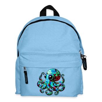 Krake - Kinder Rucksack - Hellblau - Vorne