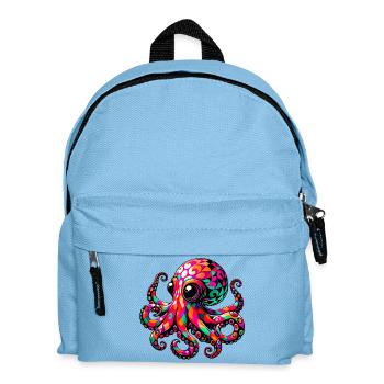 Krake - Kinder Rucksack - Hellblau - Vorne