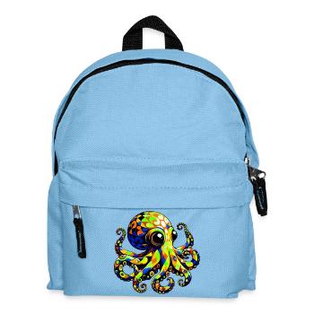 Krake - Kinder Rucksack - Hellblau - Vorne