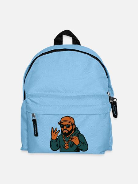 Rapper – mic in hand, style in the blood - Kids' Backpack - light blue