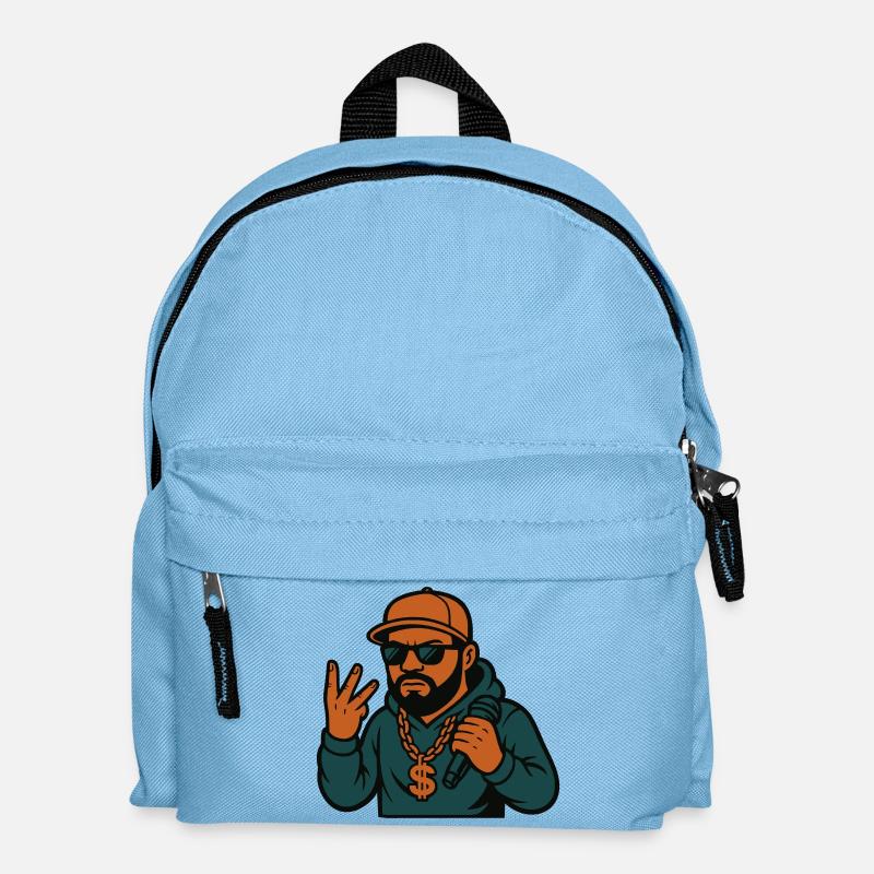 Rapper – Mic in der Hand, Style im Blut - Kinder Rucksack - Hellblau