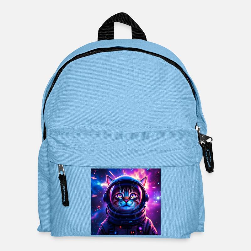 Space Cat - Kinder Rucksack - Hellblau