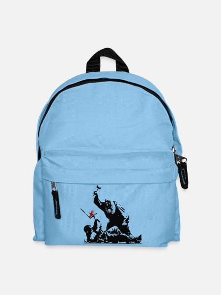 Banksy Street Art gegen Zensur Protest - Kinder Rucksack - Hellblau