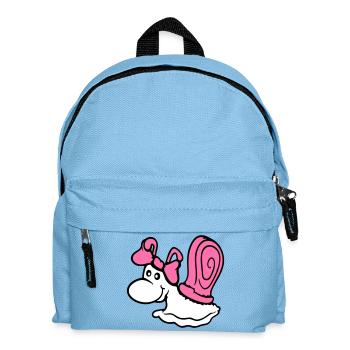 escargot fille femelle mignon jolie femme arc - Sac à dos Enfant - bleu clair - Devant