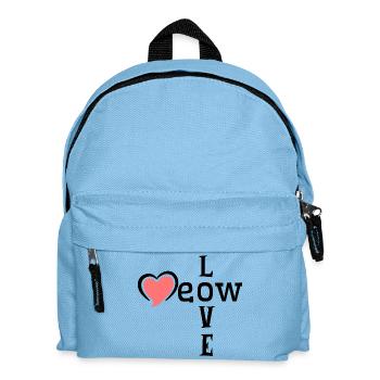 Rosa Herz-Silhouette auf Schwarz - Kinder Rucksack - Hellblau - Vorne