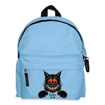 Grinsende Katze Halloween - Kinder Rucksack - Hellblau - Vorne