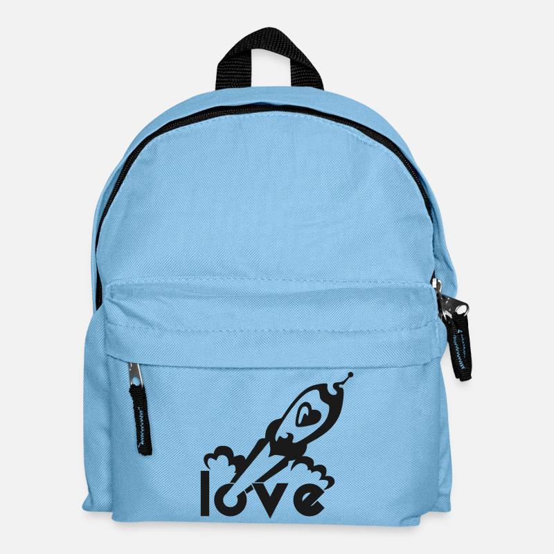 Love Rocket – Heart Space Space Design - Kids' Backpack - light blue