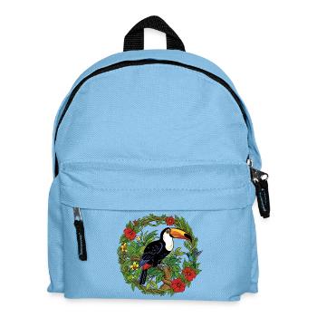 Toukan tropical dans le cercle des fleurs - Sac à dos Enfant - bleu clair - Devant