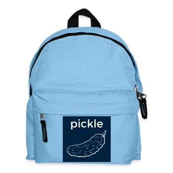 Minimalist Cucumber Pickle on Dark Blue - Kids' Backpack - light blue - Front