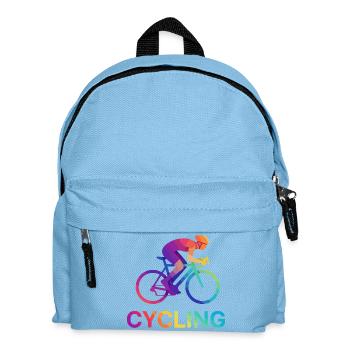 Lebendiges Regenbogen-Radfahrerdesign - Kinder Rucksack - Hellblau - Vorne