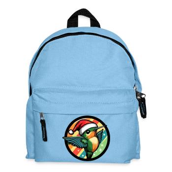 Kolibri im Regenbogen Weihnachtslook - Kinder Rucksack - Hellblau - Vorne