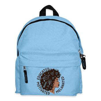 Educated Motivated Melanated Woman - Kids' Backpack - light blue - Front