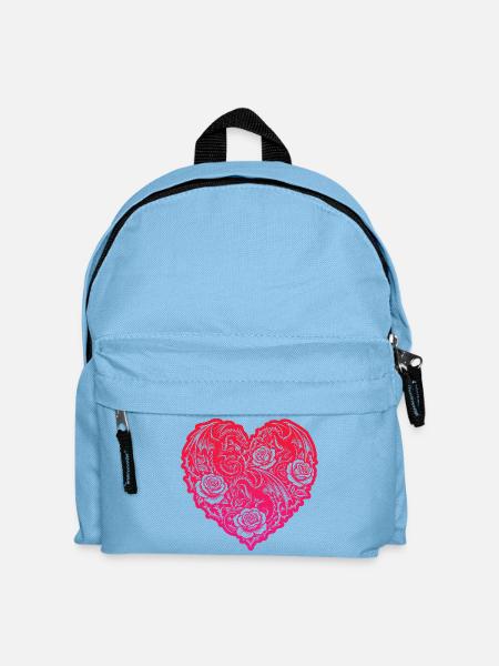 Herz Romantische Drachenrosen Liebe - Kinder Rucksack - Hellblau