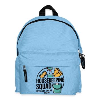 Funny Cleaning Design - Kids' Backpack - light blue - Front