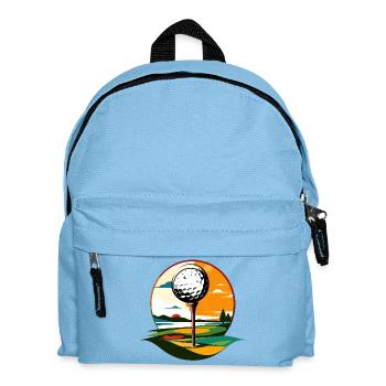 Golf Ball on Golf Course Golfer Landscape Motif - Kids' Backpack - light blue - Front