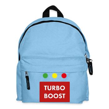 Turbo Boost Retro-Text - Kinder Rucksack - Hellblau - Vorne