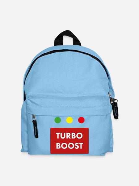Turbo Boost Retro-Text - Kinder Rucksack - Hellblau
