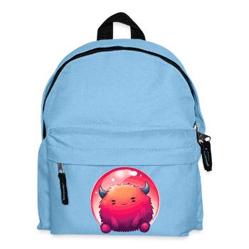 Fluffy Monster Face Gradient - Kids' Backpack - light blue - Front