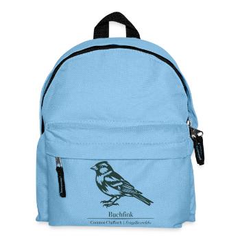 Silhouette de pinson | Ornithologie | Dessin - Sac à dos Enfant - bleu clair - Devant