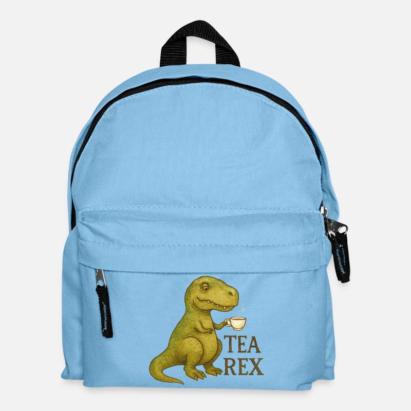 Tea Rex: Aquarell Dino Tea Time - Kinder Rucksack - Hellblau