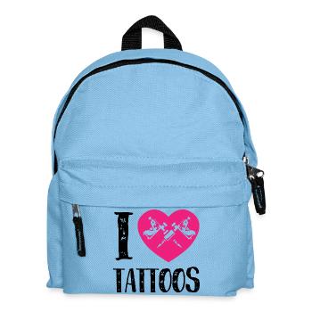 J’adore les tatouages Pink Heart Ink Artist Design - Sac à dos Enfant - bleu clair - Devant