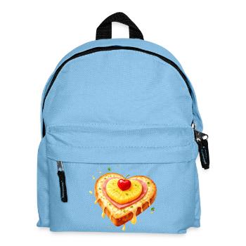 Toast en forme de cœur avec illustration d’ananas - Sac à dos Enfant - bleu clair - Devant