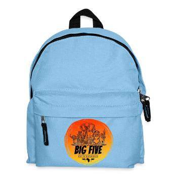 Big Five von Afrika Safari Vintage Souvenir - Kinder Rucksack - Hellblau - Vorne