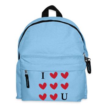 I Love You Red Heart Pattern Valentine Romance Art - Kinder Rucksack - Hellblau - Vorne