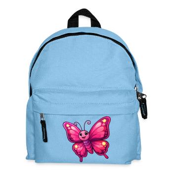 Kuscheliger Pinker Schmetterling - Kinder Rucksack - Hellblau - Vorne