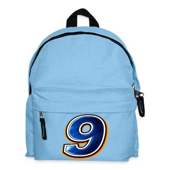 Maillot de football numéro 9 design sportif - Sac à dos Enfant - bleu clair - Devant