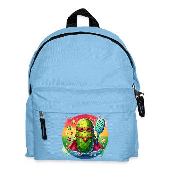 Pickleball Superheld Helden Gurke Paddle - Kinder Rucksack - Hellblau - Vorne