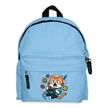 Gamer Cat Unleashed - Kids' Backpack - light blue - Front