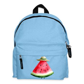 Pastèque Kawaii avec chapeau de soleil - Sac à dos Enfant - bleu clair - Devant