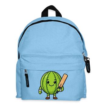 Lustige Wassermelone Mit Cricket Schlaeger - Kinder Rucksack - Hellblau - Vorne