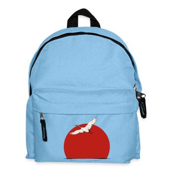 Kranich über roter Sonne - Kinder Rucksack - Hellblau - Vorne