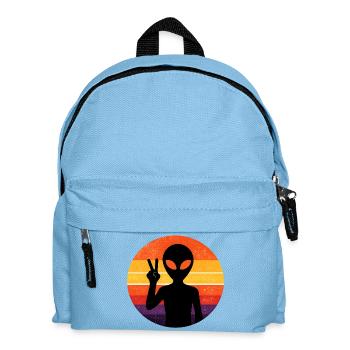 Signe de paix extraterrestre rétro sur la bande du coucher du soleil - Sac à dos Enfant - bleu clair - Devant